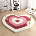 Tapis en fausse cachemire en forme de cœur minimaliste, tapis de sol duveteux pour le salon. - 60*60cm (Fausse cachemire) / Kaléidoscope