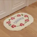 Tappeto da bagno ovale trapuntato con fiori rosa accogliente antiscivolo per camera da letto - Stile 8
