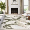Tappeto geometrico di lusso, morbido effetto cashmere con linee astratte moderne per soggiorno. - 80*120cm / 1027JHXT-1