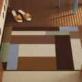 Tappeto da ingresso in bouclè PVC geometrico retrò, variante zerbino colorato. - 40*60 cm (Tappeto a ricciolo) / Tappeto Laccio di Seta C