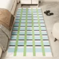 Cozy dopamine striped floor rug for bedroom, soft faux cashmere decorative area carpet. - Winter Style 11