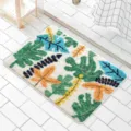Tappeto da bagno in peluche morbido assorbente tappetino motivo a foglia botanica camera - Stile 9