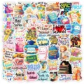 Wasserdichte Schulanfang Aufkleber Set bunte Schreibwaren Decals fur Kinder Schule Laptop - 50 Stück/Packung