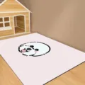 Dettaglio tappeto rosa con motivo cane carino, morbida decorazione d'interni per soggiorno. - 60x120cm Pulizia Facile / Tappetino per Animali 12