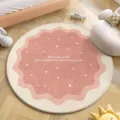 Cute round living room carpet for children's room, easy care imitation cashmere rug. - 60*60cm / Round English Rose Red
