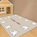 Detail shot of the cute cartoon cat pattern pet mat, perfect for living room and home decor. - Pet Mat 14