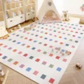 Tappeto gioco bambini stile dopamine soggiorno antiscivolo tappeto gattonamento - 60*60cm (Velluto di Cristallo) / Quadri di Dopamina