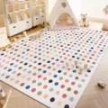 Tappeto gioco per bambini a pois colorati tappeto antiscivolo per soggiorno camera - 60*60cm (Velluto di Cristallo) / Dopamina Cerchi