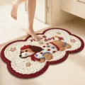 Cute puppy bone shaped absorbent bathroom mat, soft wool woven anti slip floor rug for home. - 20*30cm / Yarn Shaped Puppy