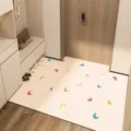 PVC Leather Entrance Floor Mat Anti Slip Waterproof Easy Clean Door Mat Mat for Genkan - Mist Moon Style F
