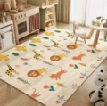Bonita alfombra infantil de dibujos animados para sala dormitorio antideslizante fácil de limpiar - Circo