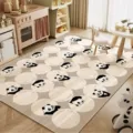 Alfombra de Terciopelo de Cristal con Diseño de Panda Antideslizante Salon Dormitorio - Paraíso de Pandas