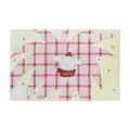 Cute pink plaid Christmas puppy silk loop door mat non-slip entrance floor rug SKU - Fireworks Puppy