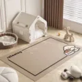 Cute cartoon pet floor mat, easy to clean wipeable puppy pattern rug for living room use. - Dog