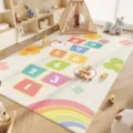 Children hopscotch rug non-slip crystal velvet floor mat for kids room bedroom decor - Floral Duck