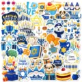 Hanukkah Aufkleber wasserdicht niedliche Menora Stern Vinyl Sticker fur Party Dekoration 50stk - 50 Stück/Packung