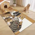 Cartoon pet floor mat waterproof PVC wipe clean anti slip dog cat rug variant design - Pets Cats and Dogs Family