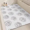 Modern minimalist bathroom wire loop floor mat anti-slip floral shower drainage mat - 45x70cm / Cycle Floral Forest
