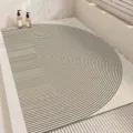 Modern minimalist half-round bathroom anti-slip loop mat for shower room drainage and dirt - 45x70cm / Capriccio