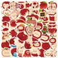 Süsse Cartoon rote Apfel Aufkleber Set DIY wasserdichte Vinyl Sticker für Laptop Tasse - 50 Stück/Packung