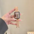 Dettaglio cinturino orologio in metallo con strass, elegante cinturino per smartwatch. - Versione Connettore Xiaomi Band 9 / Oro Rosa Strass