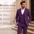 Costume slim violet 3 pièces pour homme, idéal pour mariage, affaires et événements formels. - XS / Violet