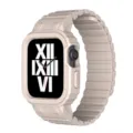 Rugged magnetic smartwatch band and protective case compatible with Apple Watch, beige. - 41mm / Pink