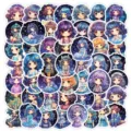Süße Sternenhimmel Anime Mädchen Aufkleber Detail Ansicht, kawaii Cartoon Sticker Set Nahaufnahme - Sternenhimmel Mädchen