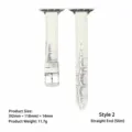 White crocodile leather watch strap replacement compatible with Apple Watch series ultra se. - 38/40/41/42mm Universal / Straight Slim Style