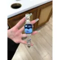 Metal watch band compatible with Apple Watch, cute puppy doodle with rhinestones for women. - New S10 46mm / Starlight (Puppy Rhinestone)