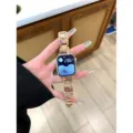 Rose Gold Metal Apple Watch Strap Cute Puppy Rhinestones Variant for Women S9 S8 S10 - New S10 46mm / Rose Gold (Puppy Rhinestone)