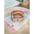 Elastische nylon vervangende horlogeband voor Apple Watch met magnetische gesp en strepen. - 38mm/40mm/41mm Universeel / Oranje Roze