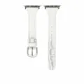 White crocodile leather watch band compatible with Apple Watch slim waist replacement strap - 38/40/41/42mm Universal / Slim Waist Style