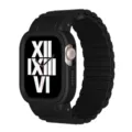Black magnetic silicone watch strap and protective case compatible with Apple Watch Series. - 41mm / Black