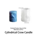 Molde de silicona para vela perfumada de cuervo cilíndrico y vela terminada bricolaje. - Estilo Cuervo Cilíndrico