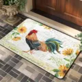 Decorative rooster doormat with sunflower print and vintage script, perfect for home entrance. - 40*60cm / Style 9 (RZ-EGGS09)