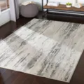 Nordic minimalist living room area rug with modern abstract grey and beige pattern for home decor - 50*80cm / Elsa-2 Square