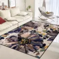 Modern abstract floral living room rug, soft wear-resistant decorative carpet for home decor. - 50*80cm / Butterfly Floral Style 1