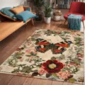 Vintage butterfly floral living room rug thick decorative carpet for home study hotel decor - 50*80cm / Butterfly Floral Style 4