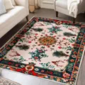 Christmas living room area rug festive holiday decoration floor mat for home bedroom - 50x80cm / Christmas Carpet 1 Square