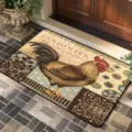 Vintage French Rooster Doormat Non-Slip Floor Mat for Indoor Entryway Kitchen Bathroom Home Decor - 40*60cm / Style 3 (RZ-EGGS03)