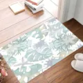 Tapis de sol absorbant pour entrée, variante de motif de feuille marine minimaliste maison. - Tapis Style 11