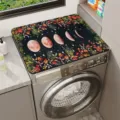 Vintage wasmachine bovenmat, rubberen diatomeeënaarde waterdichte stofdichte beschermmat. - 40*40cm / Maanfase Bloem