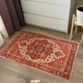 Vintage bohemian style area rug for living room, wear-resistant decorative carpet mat. - 50*80cm / Masya Series 1