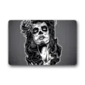 Halloween doormat black and white skull floor mat entrance rug home decor non slip mat - Wsj-6
