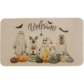 Halloween doormat ghost pumpkin pattern indoor welcome floor mat anti-slip home rug - Wsj-11
