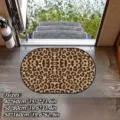Leopard print oval door mat non slip floor rug for entryway and bedroom home decor - Ellipse / 40*60cm / Leopard Print