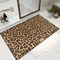Leopard print absorbent doormat for bedroom bedside and bathroom entrance floor decor. - Square / 40*60cm / Leopard Print