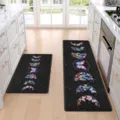 Kitchen floor mats set of two, black butterfly and moon phase design, anti-skid durable. - 40*60cm / Moon Phase Butterfly