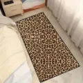 Detailed view of a stylish leopard print floor mat, perfect for bedroom bedside or entry way decor. - Bedside Rug / 40*120cm / Leopard Print